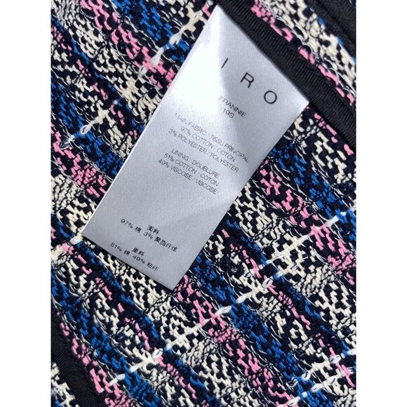 IRO Frannie Blue Tweed Open Front Jacket Size 36 ( Small) S Multicolor - Picture 6 of 9